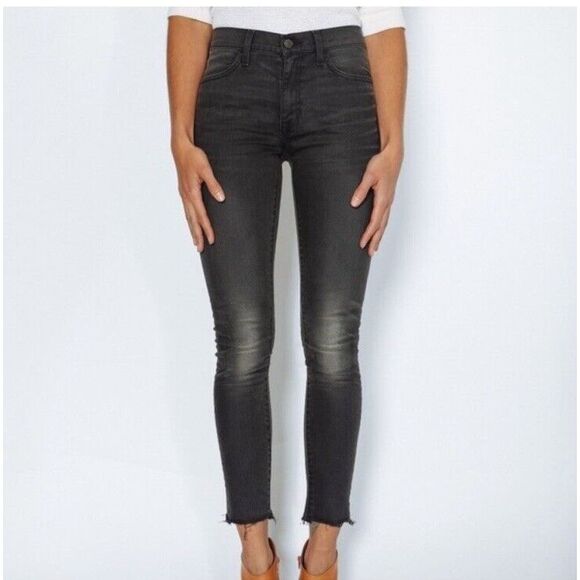 IMOGENE AND WILLIE The Imogene Slim Jeans Washed Black Women 30 Raw Hem Stretch‎ - Picture 1 of 15